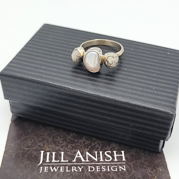Jill Anish Baroque Pearl & Rough Diamond Ring - Picture 5 of 11